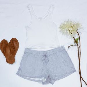 Joie Soft Blue Striped Beach Shorts